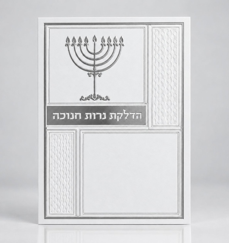 סדר הדלקת נרות חנוכה יוקרתי - כסף