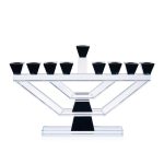 חנוכיית קריסטל זכוכית – דגם שוהם גדול – שחור