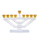 חנוכיית קריסטל יוקרתית בצבע זהב – דגם שוהם