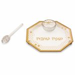 צלחת דבש קריסטל דגם כוורת עם רודה