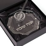 צלחת דבש קריסטל דגם כוורת עם רודה