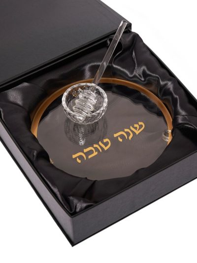 צלחת דבש קריסטל דגם קלאסי עם רודה