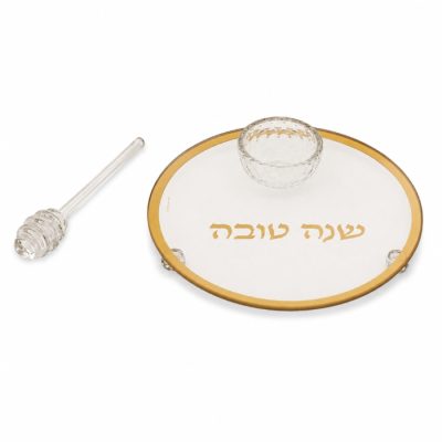 צלחת דבש קריסטל דגם קלאסי עם רודה