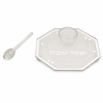 צלחת דבש קריסטל דגם כוורת עם רודה